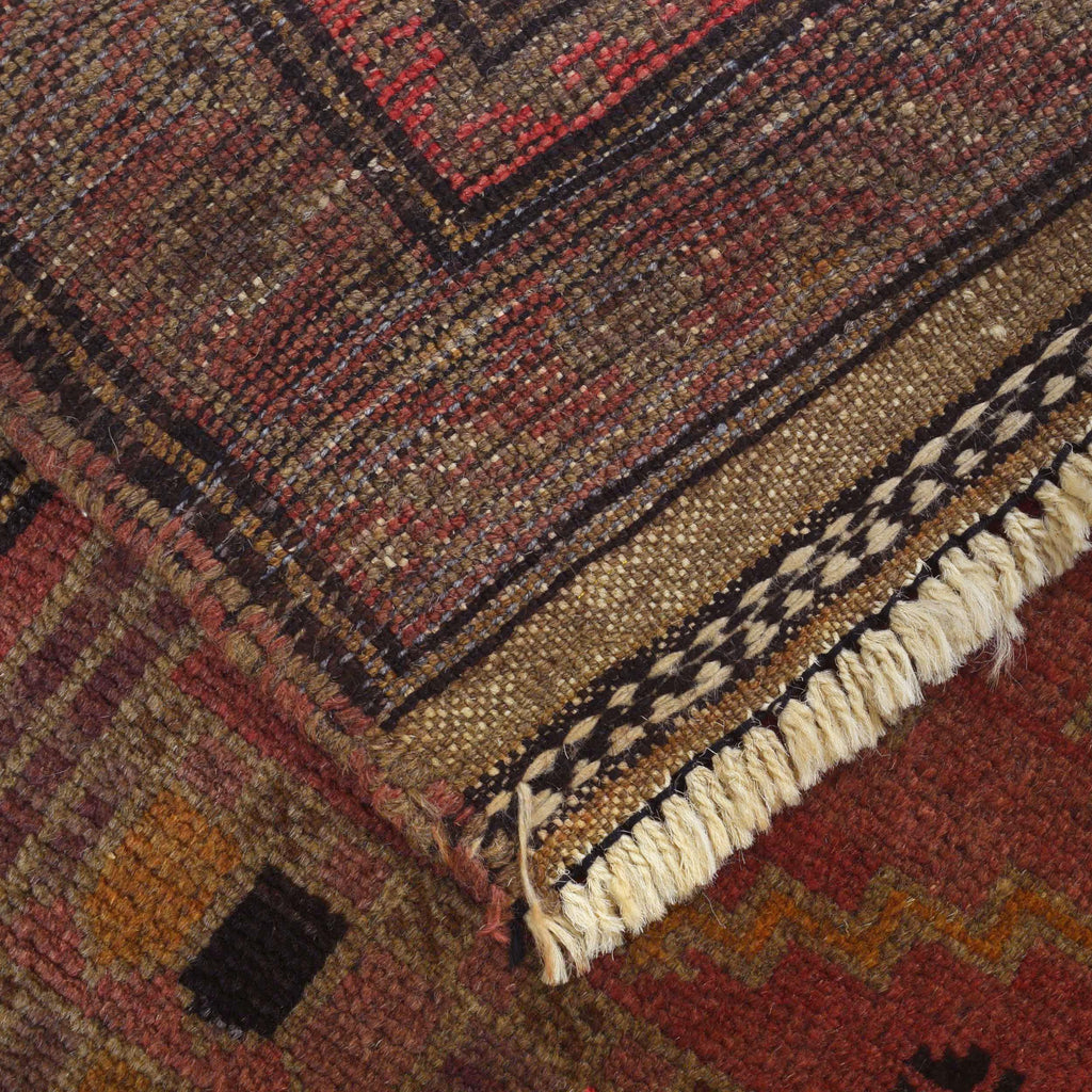 Distressed Overdyed Vintage Area Rug 4.2x2.9ft