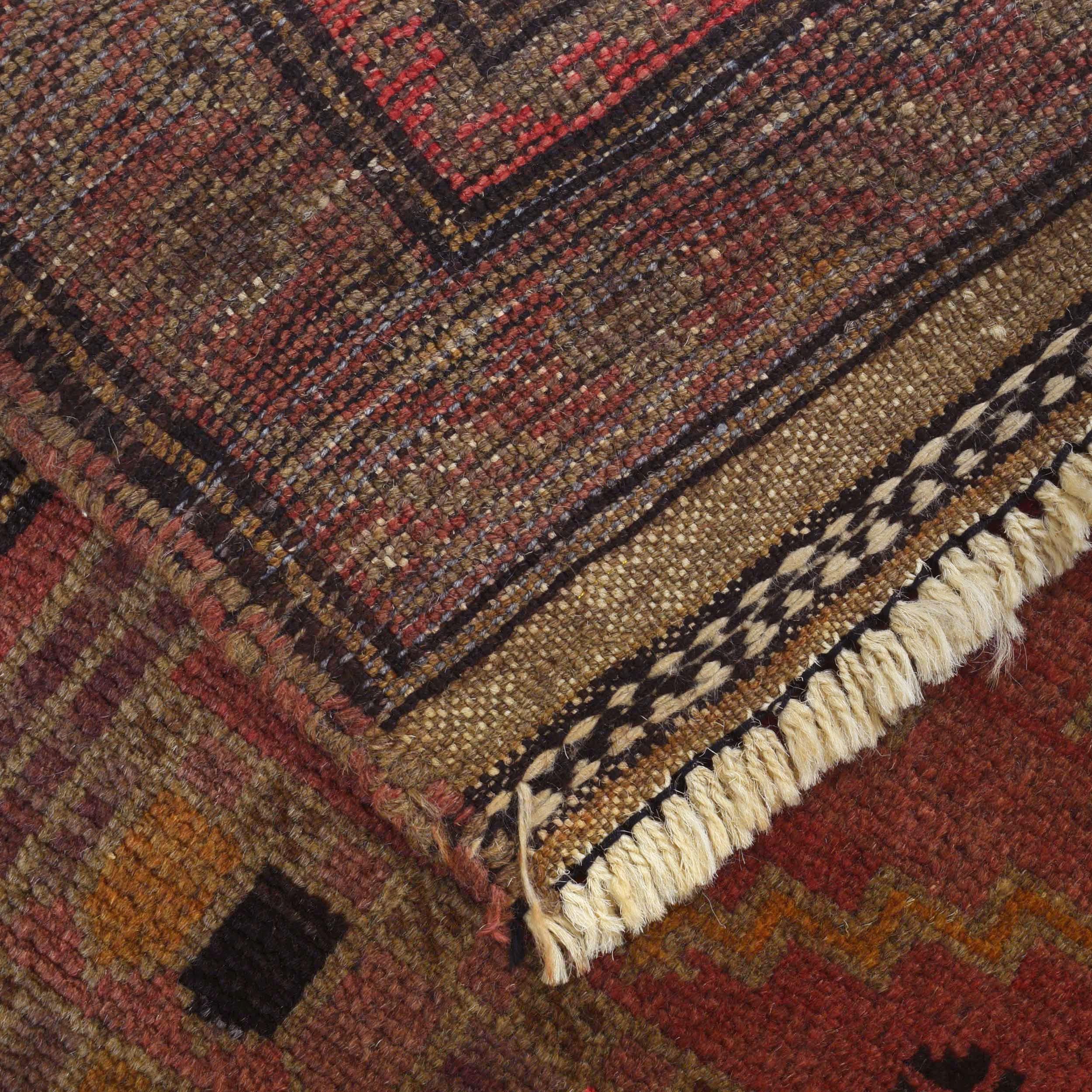 Distressed Overdyed Vintage Area Rug 4.2x2.9ft