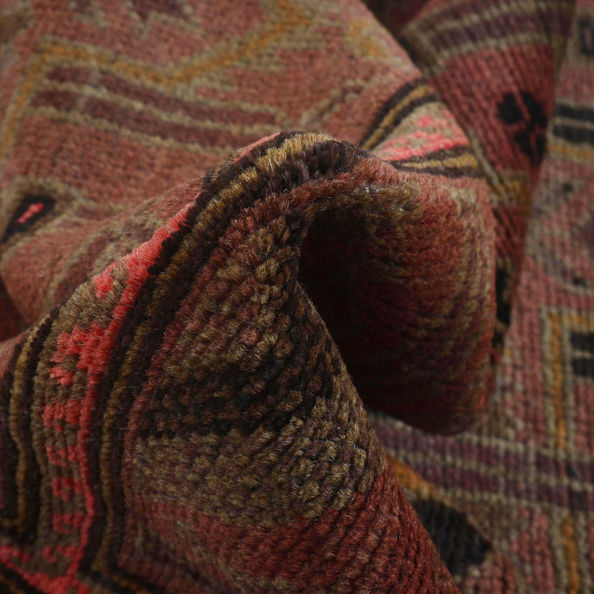 Distressed Overdyed Vintage Area Rug 4.2x2.9ft