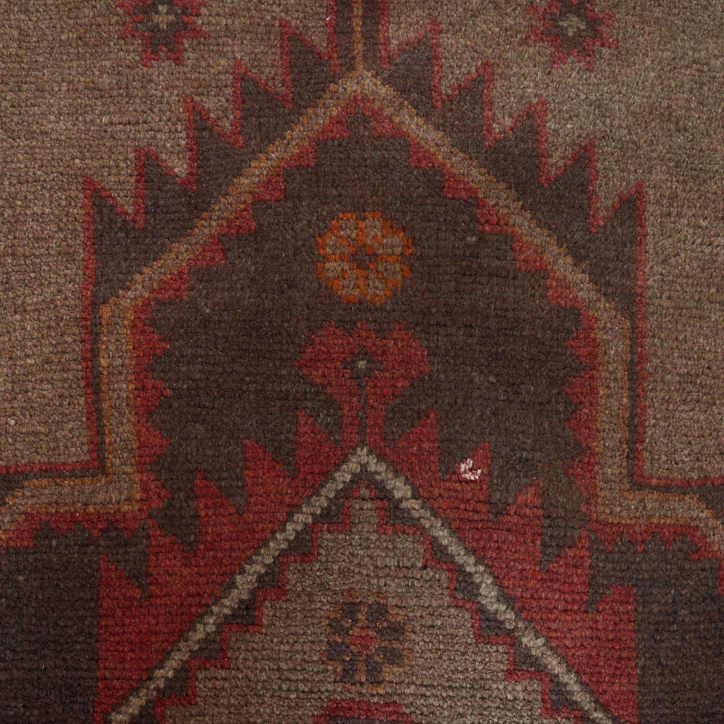 Antique Look Overdyed Wool Carpet 4.5x2.9ft