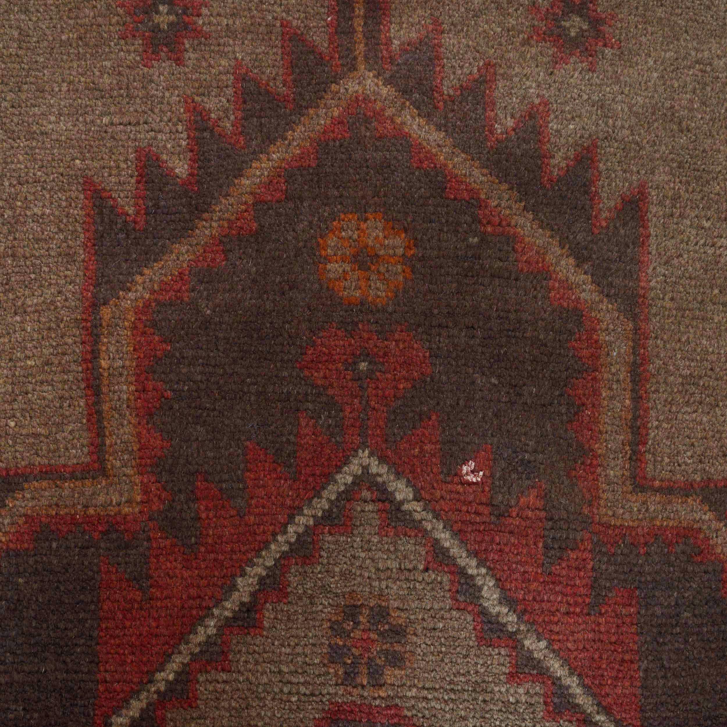 Antique Look Overdyed Wool Carpet 4.5x2.9ft