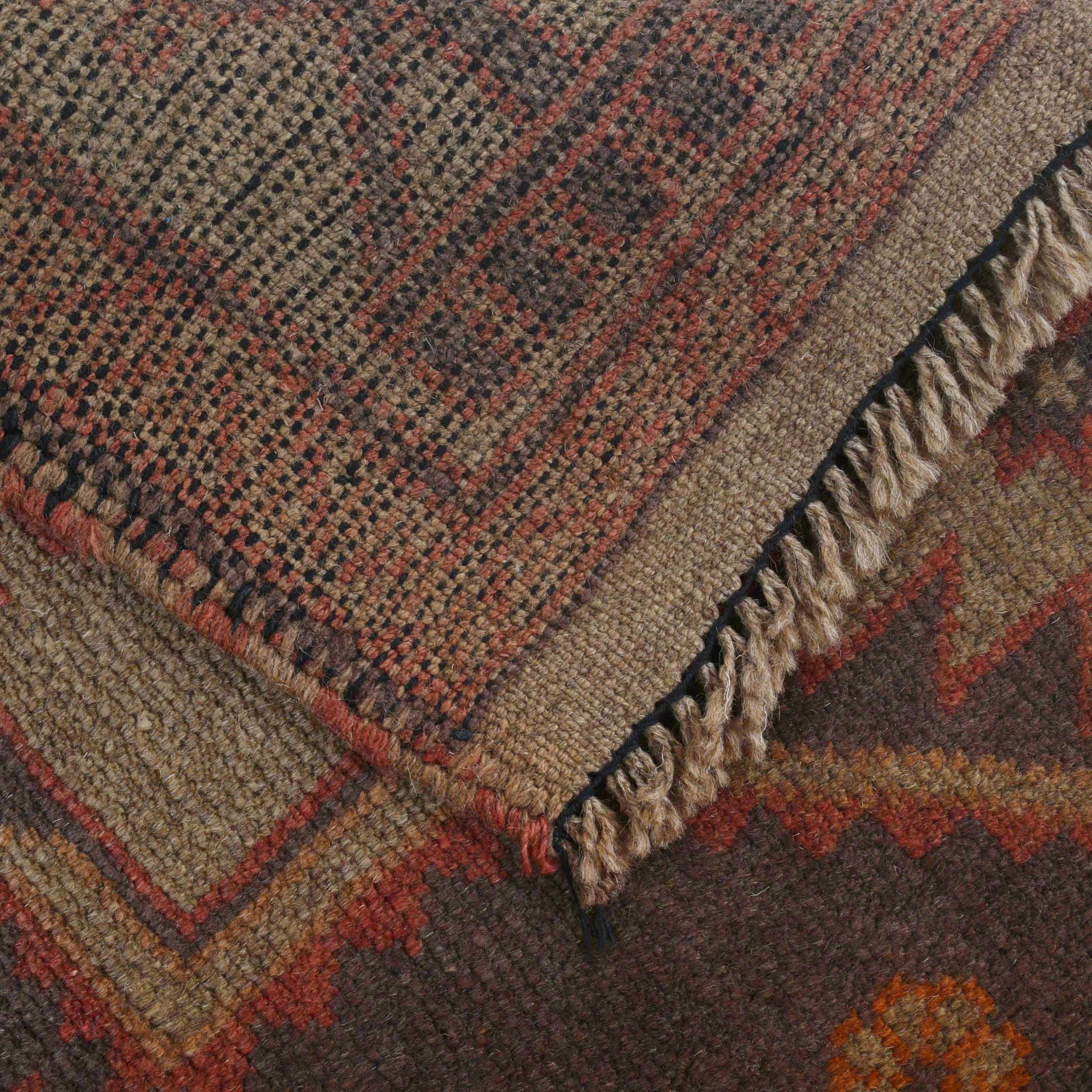 Antique Look Overdyed Wool Carpet 4.5x2.9ft