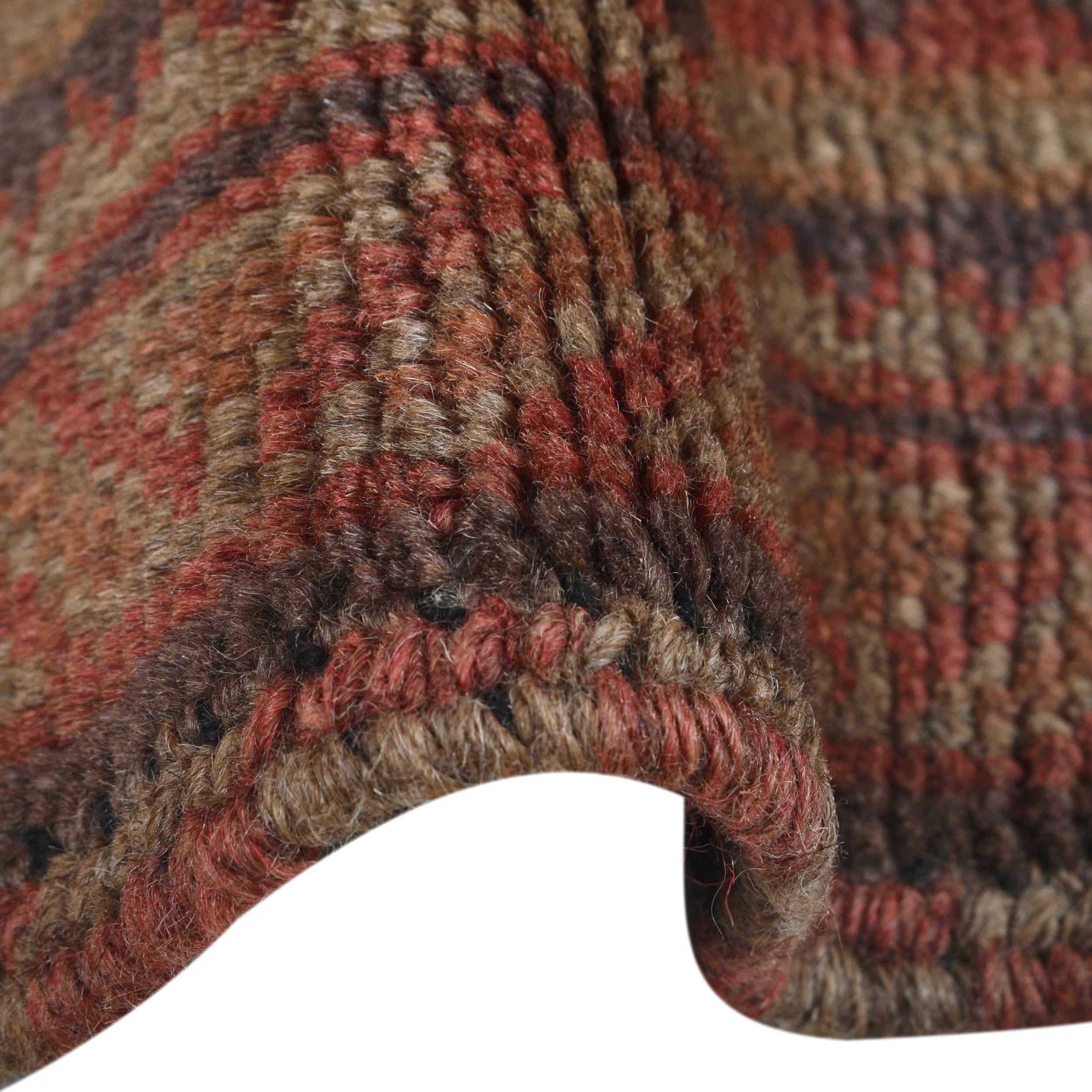 Antique Look Overdyed Wool Carpet 4.5x2.9ft