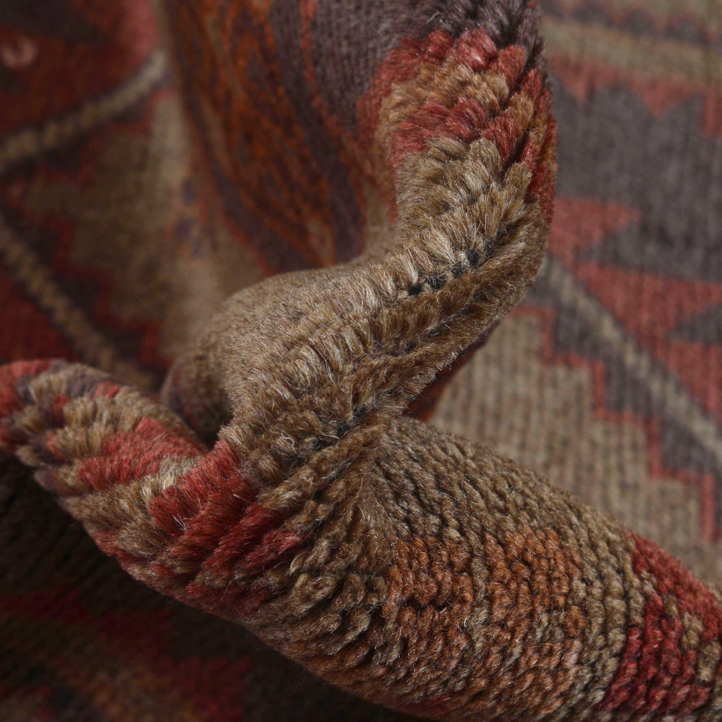 Antique Look Overdyed Wool Carpet 4.5x2.9ft