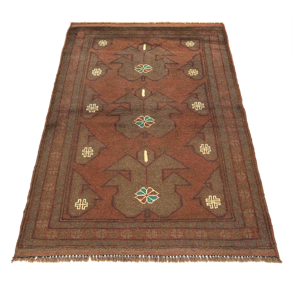 Classic Distressed Overdyed Wool Rug 4.3x2.9ft