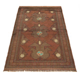 Classic Distressed Overdyed Wool Rug 4.3x2.9ft