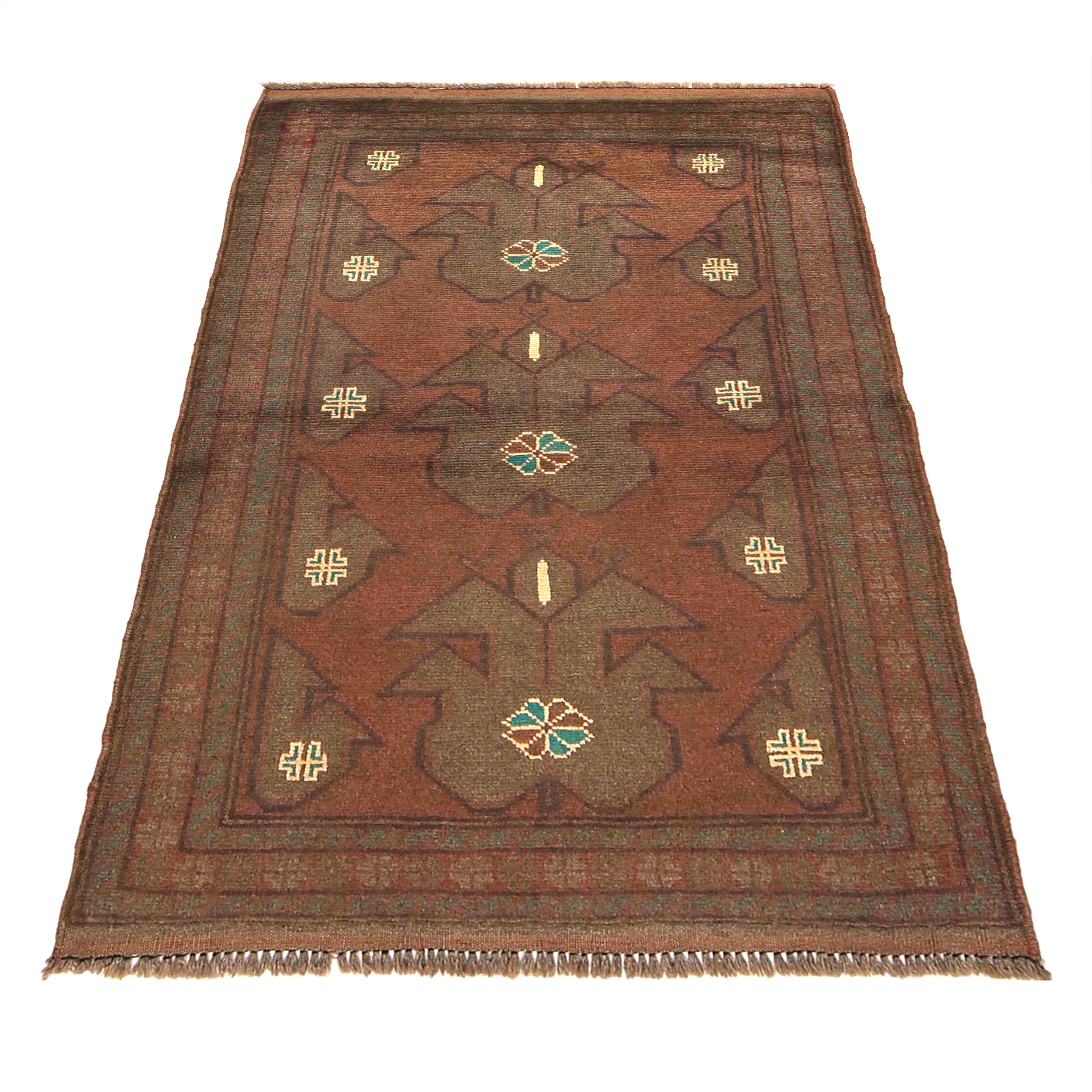 Classic Distressed Overdyed Wool Rug 4.3x2.9ft