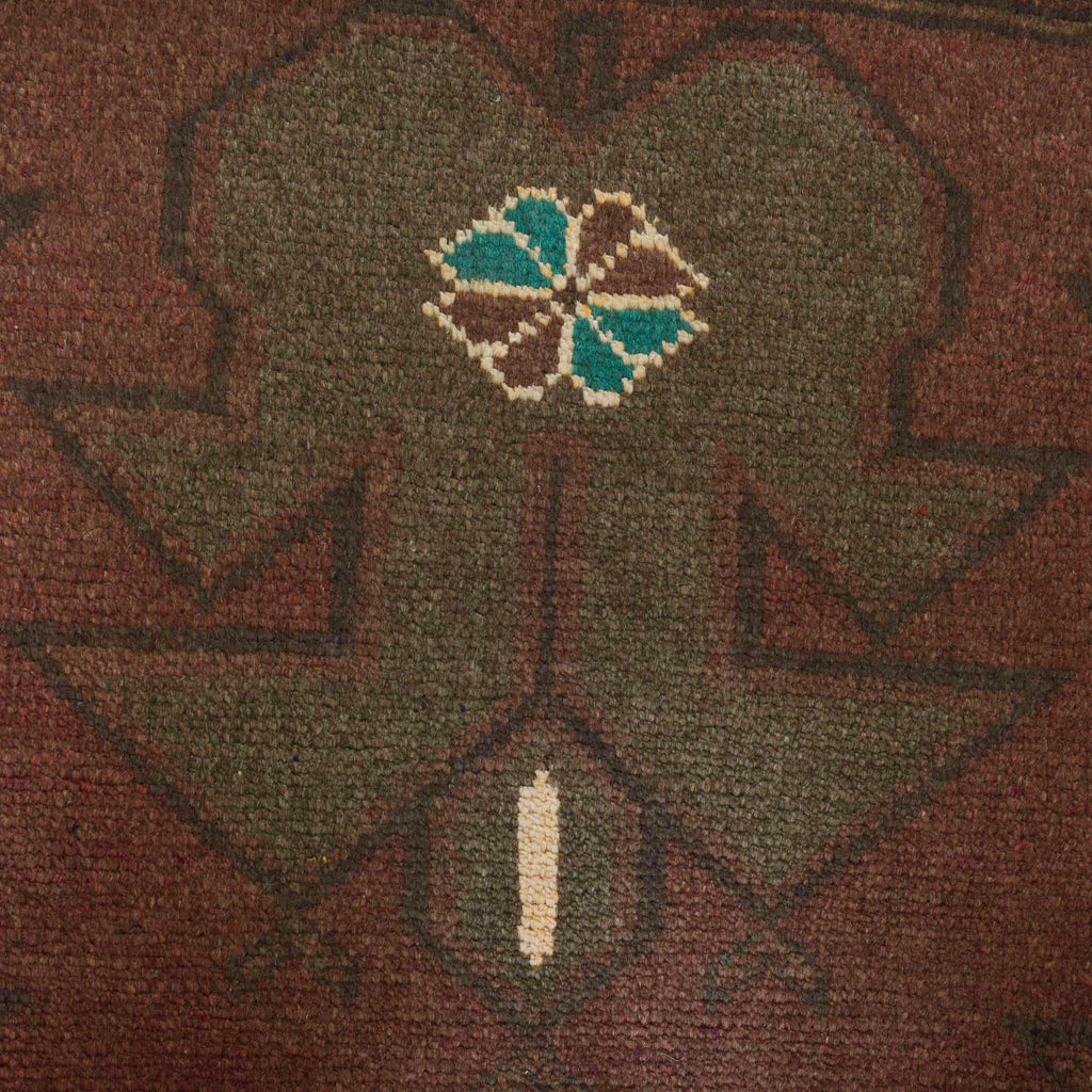 Classic Distressed Overdyed Wool Rug 4.3x2.9ft