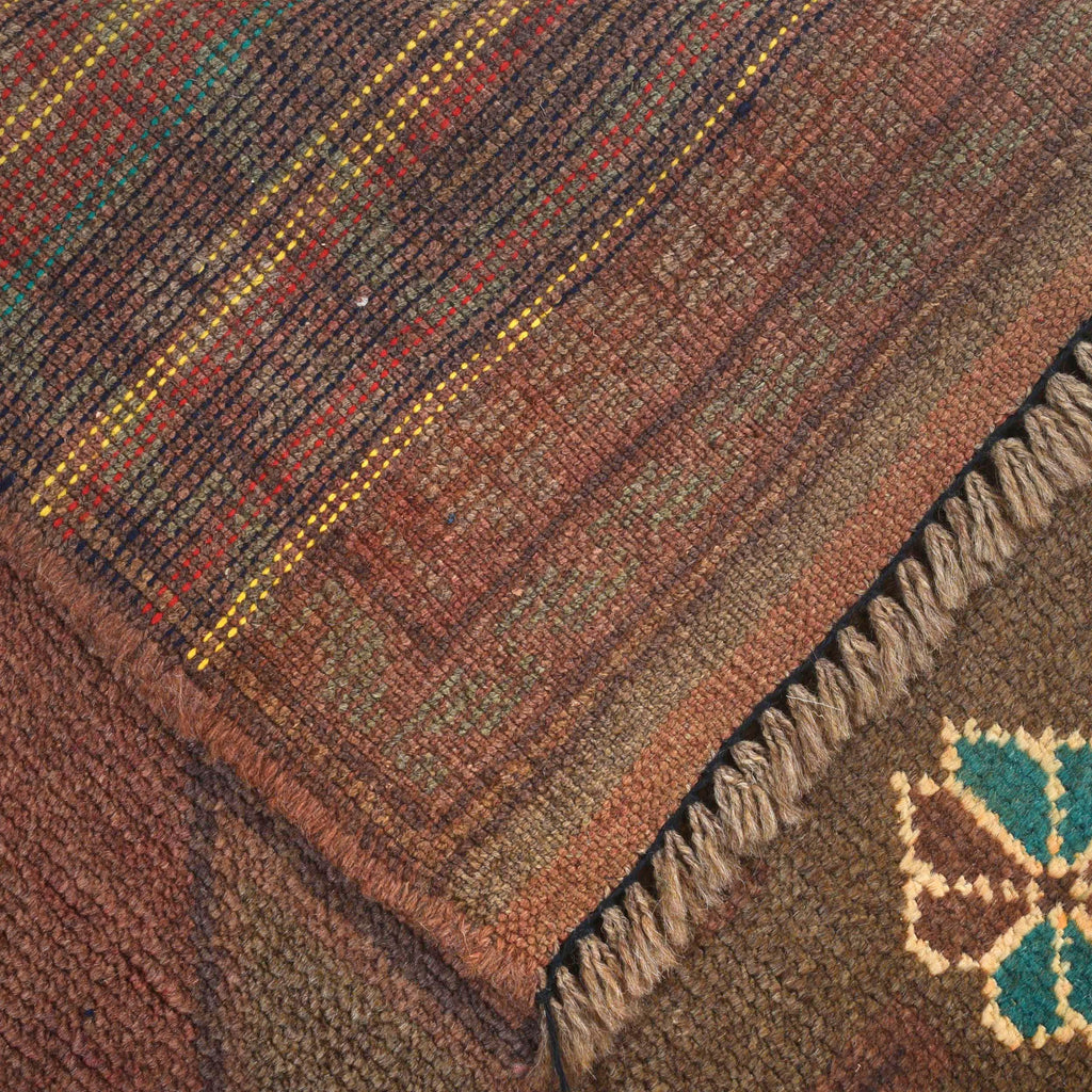 Classic Distressed Overdyed Wool Rug 4.3x2.9ft
