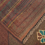 Classic Distressed Overdyed Wool Rug 4.3x2.9ft
