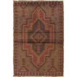 Modern Overdyed Antique Style Rug 4.4x2.9 ft