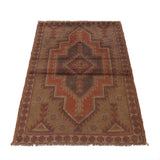Modern Overdyed Antique Style Rug 4.4x2.9 ft