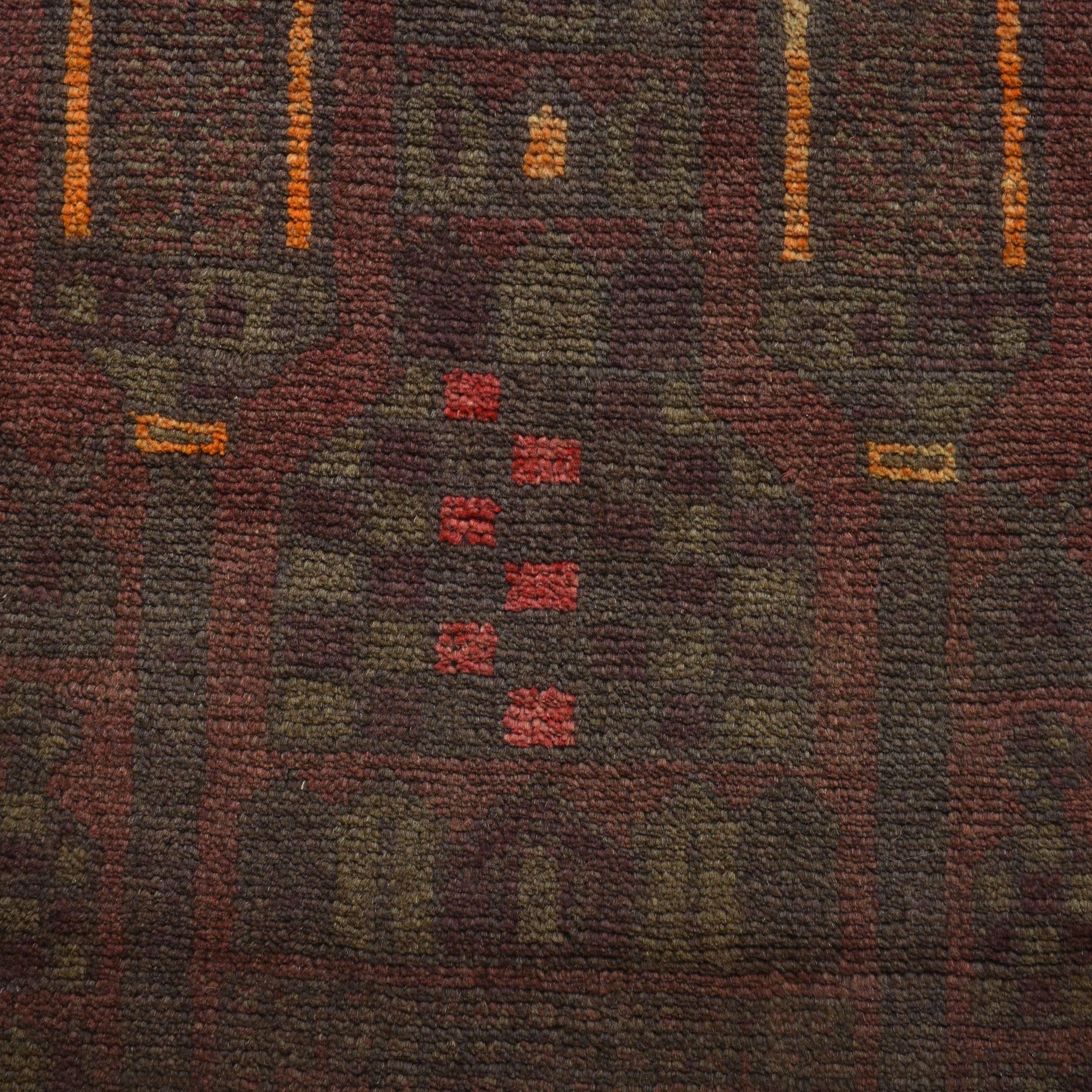 Artistic Overdyed Wool Area Rug 4.6x2.9 ft