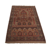 Handwoven Vintage Overdyed Area Rug 4.7x2.7 ft