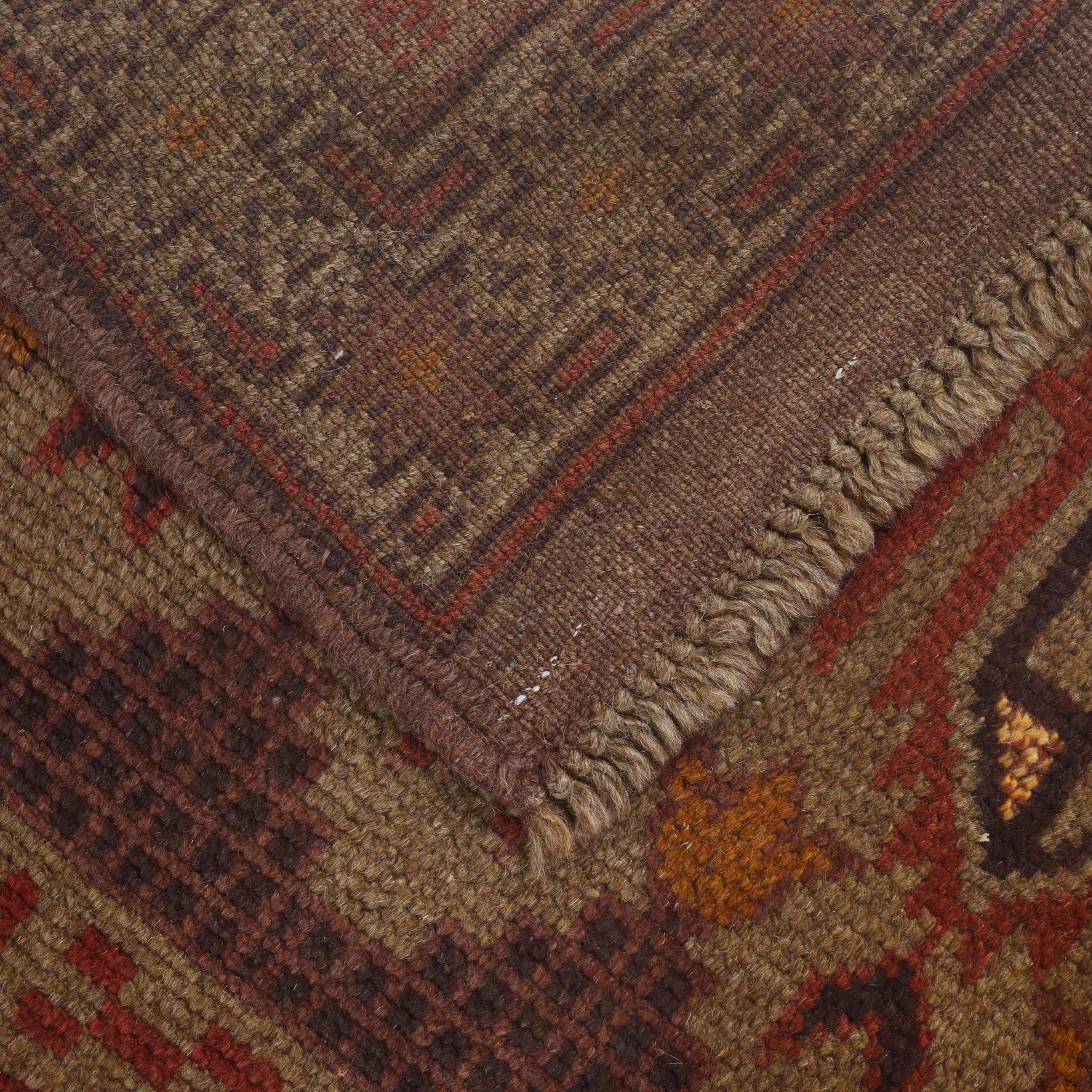 Handwoven Vintage Overdyed Area Rug 4.7x2.7 ft