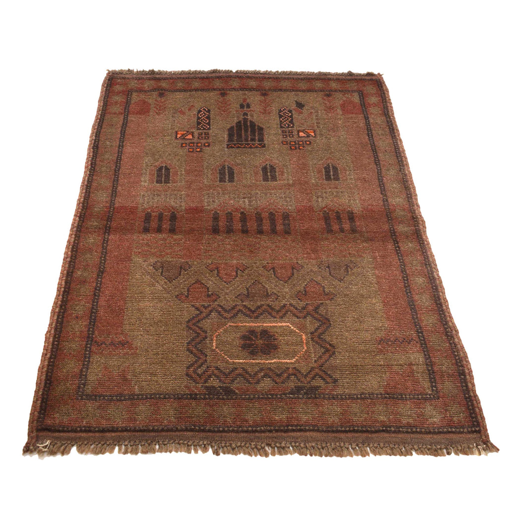 Distressed Antique Overdyed Wool Rug 4.4x3 ft