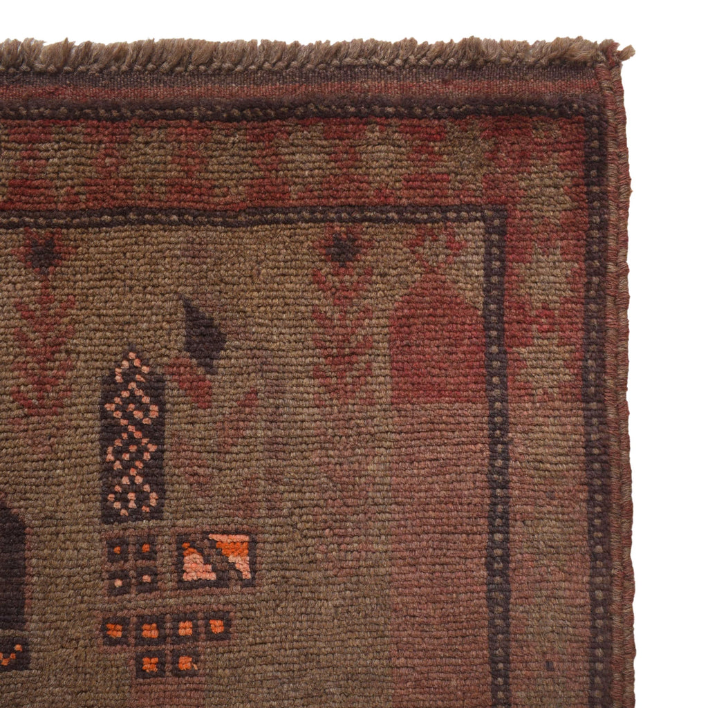 Distressed Antique Overdyed Wool Rug 4.4x3 ft