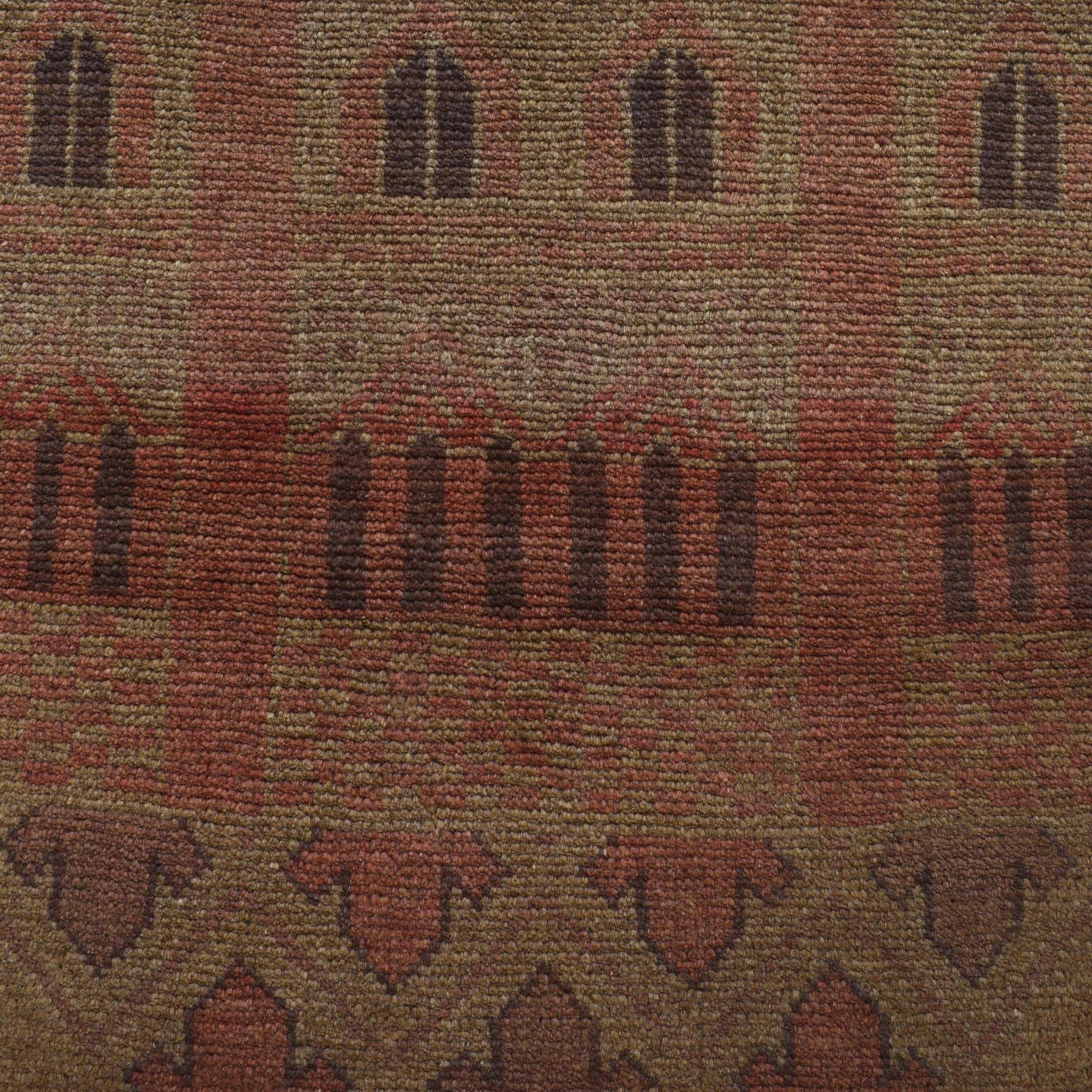 Distressed Antique Overdyed Wool Rug 4.4x3 ft