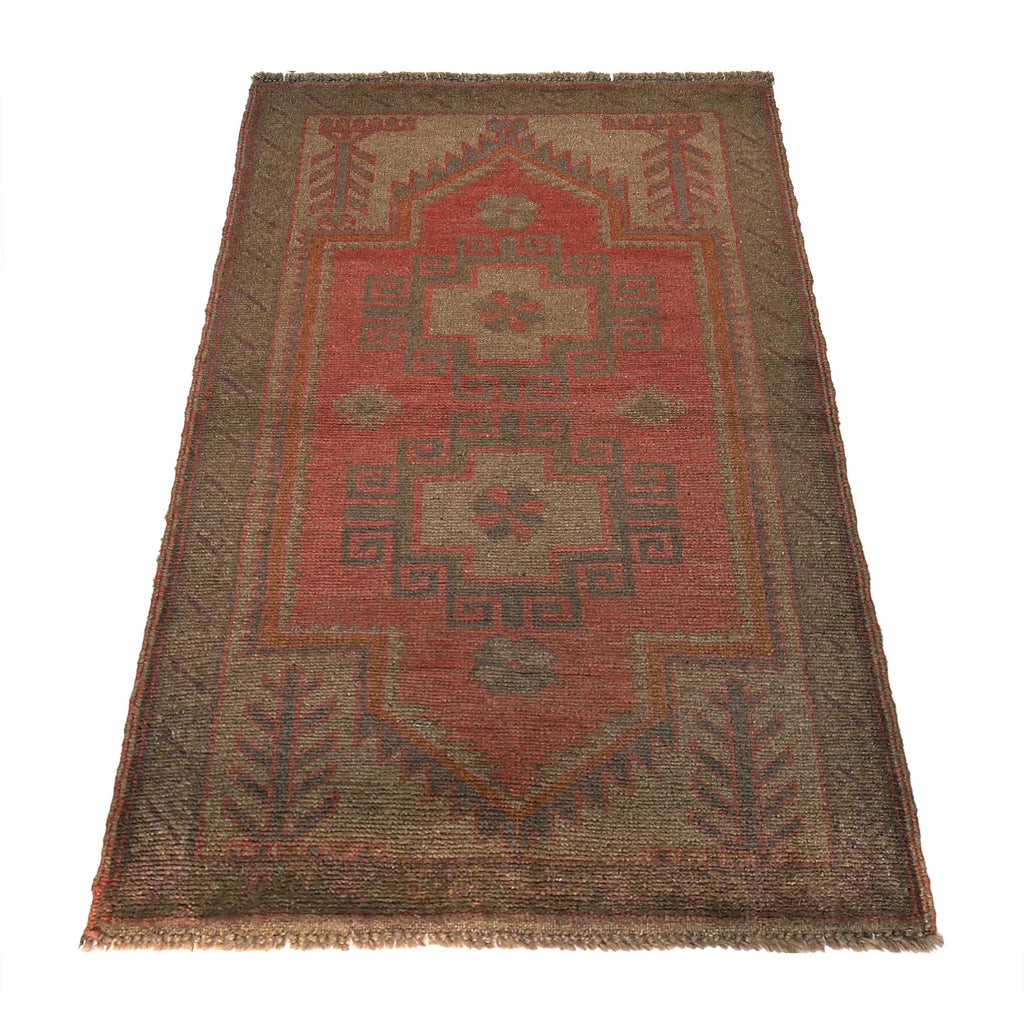 Overdyed Tribal Pattern Wool Rug 4.8x2.8 ft