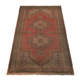Overdyed Tribal Pattern Wool Rug 4.8x2.8 ft