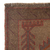 Overdyed Tribal Pattern Wool Rug 4.8x2.8 ft