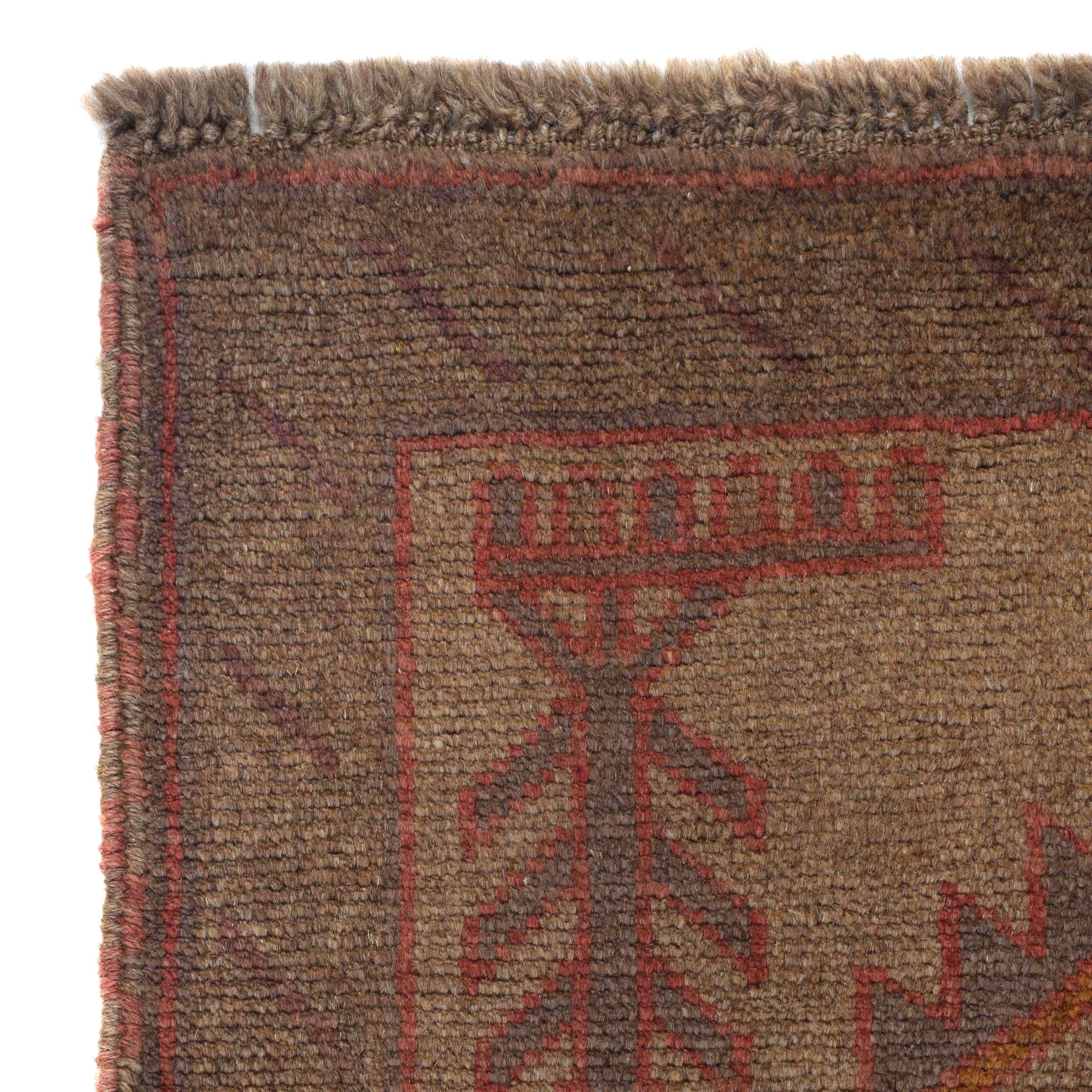 Overdyed Tribal Pattern Wool Rug 4.8x2.8 ft