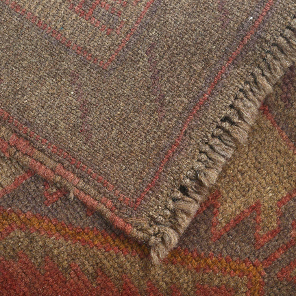 Overdyed Tribal Pattern Wool Rug 4.8x2.8 ft