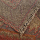Overdyed Tribal Pattern Wool Rug 4.8x2.8 ft