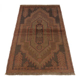 Vintage Style Overdyed Boho Carpet 4.4x2.5 ft