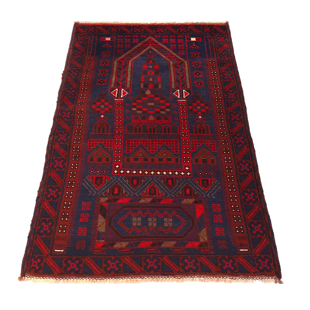 Afghan Handcrafted Prayer Rug 4.6x2.7 ft