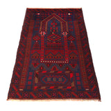 Afghan Handcrafted Prayer Rug 4.6x2.7 ft