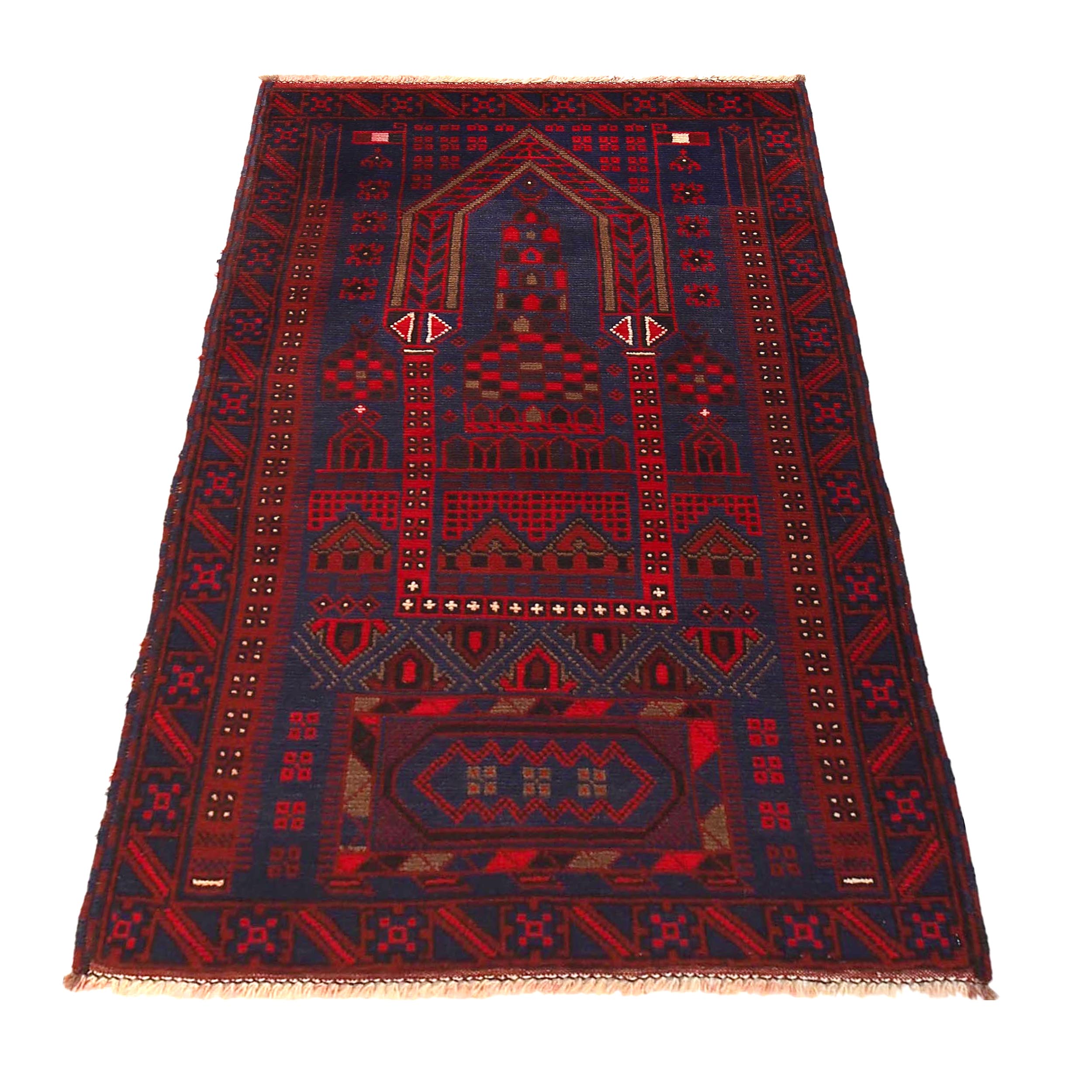 Afghan Handcrafted Prayer Rug 4.6x2.7 ft