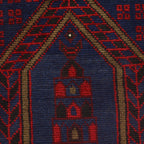 Afghan Handcrafted Prayer Rug 4.6x2.7 ft