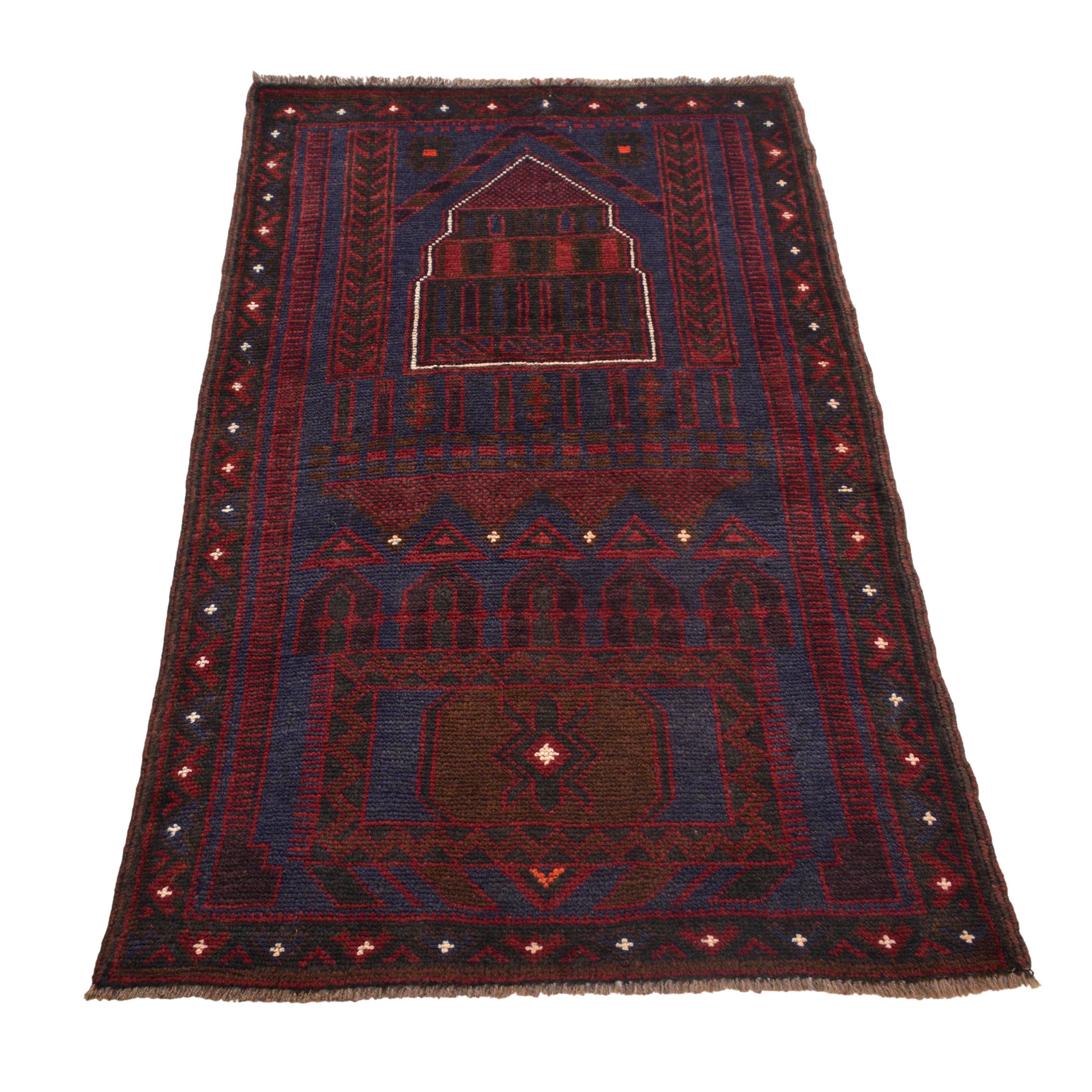 Prayer Rug Nomadic Style 4.5x2.7 ft