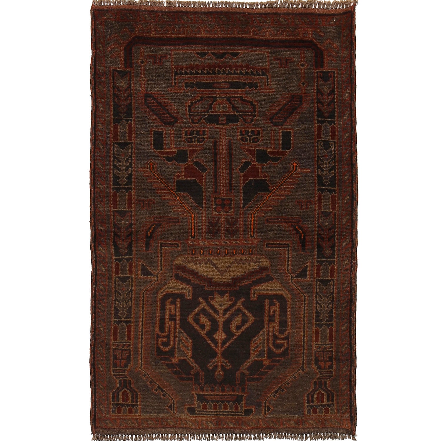 Unique Handmade Overdyed Wool Rug 4.6x2.7 ft
