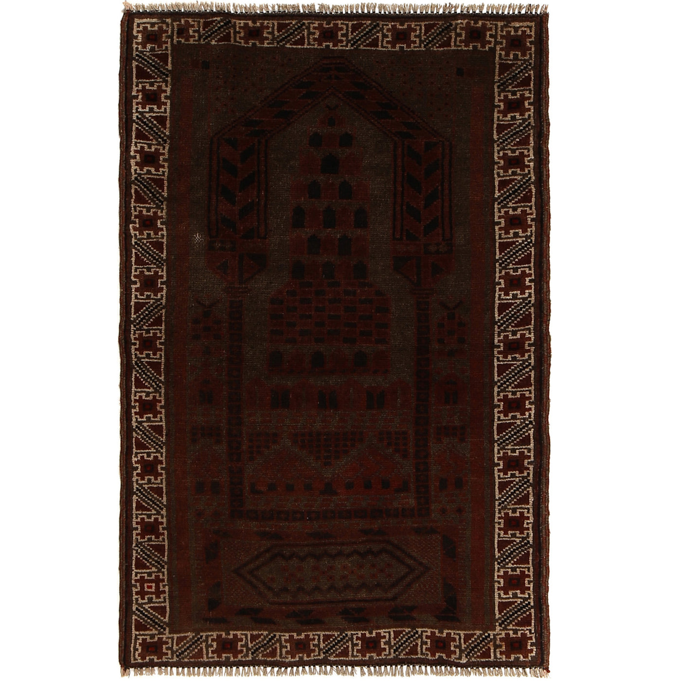 Elegant Vintage Overdyed Area Carpet 4.6x2.7 ft