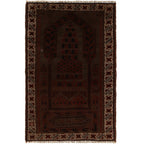 Elegant Vintage Overdyed Area Carpet 4.6x2.7 ft