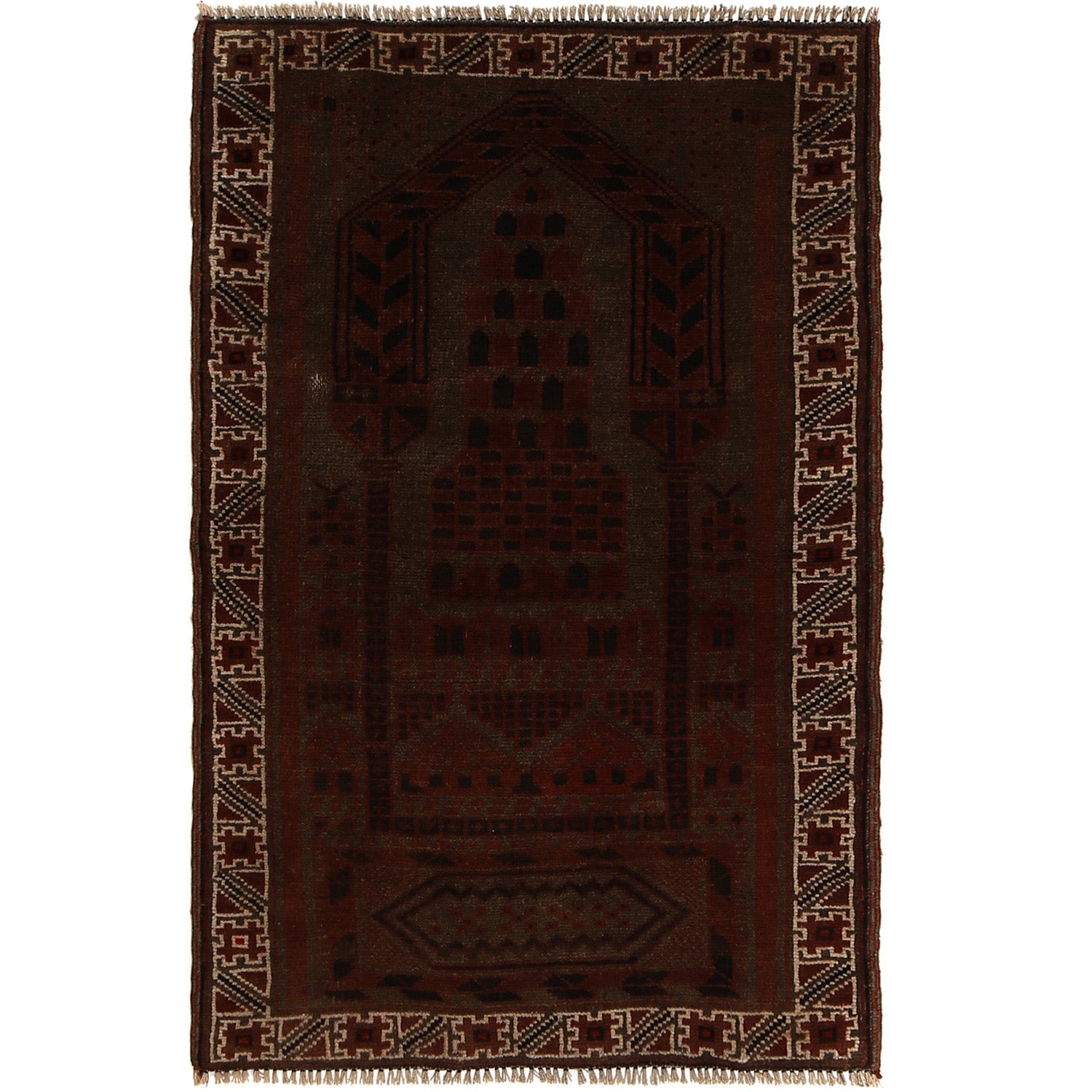 Elegant Vintage Overdyed Area Carpet 4.6x2.7 ft