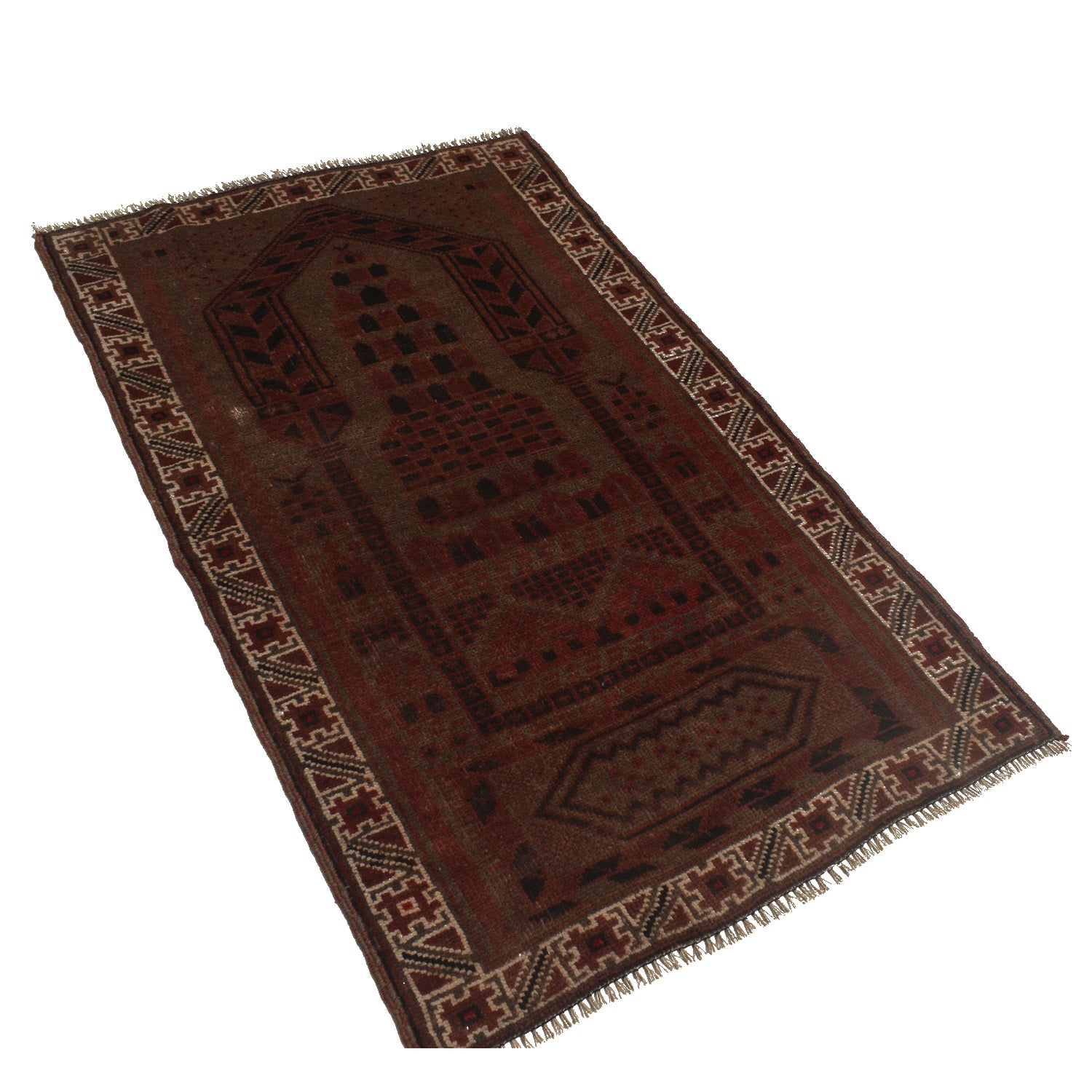 Elegant Vintage Overdyed Area Carpet 4.6x2.7 ft