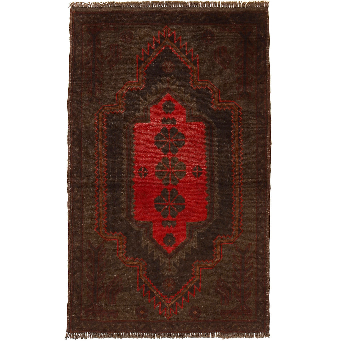 Luxury Vintage Overdyed Wool Area Rug 4.4x2.7 ft