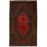 Luxury Vintage Overdyed Wool Area Rug 4.4x2.7 ft
