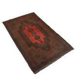 Luxury Vintage Overdyed Wool Area Rug 4.4x2.7 ft