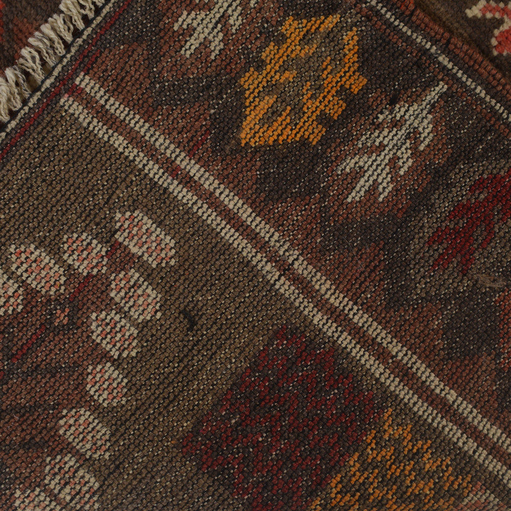 Handcrafted Distressed Overdyed Carpet 4.6x2.7 ft