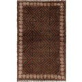 Antique Style Overdyed Handmade Rug 4.1x2.4 ft