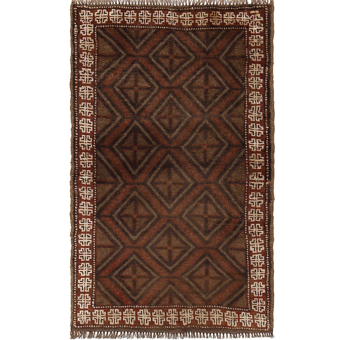 Antique Style Overdyed Handmade Rug 4.1x2.4 ft