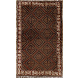 Antique Style Overdyed Handmade Rug 4.1x2.4 ft