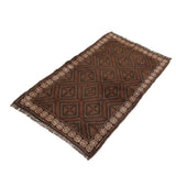 Antique Style Overdyed Handmade Rug 4.1x2.4 ft