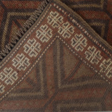 Antique Style Overdyed Handmade Rug 4.1x2.4 ft