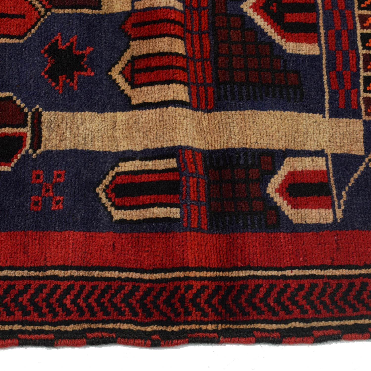 Afghan Prayer Rug Artisan 4.2x2.8 ft