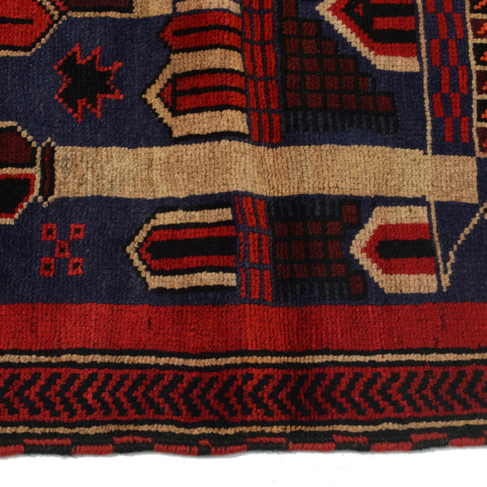 Afghan Prayer Rug Artisan 4.2x2.8 ft